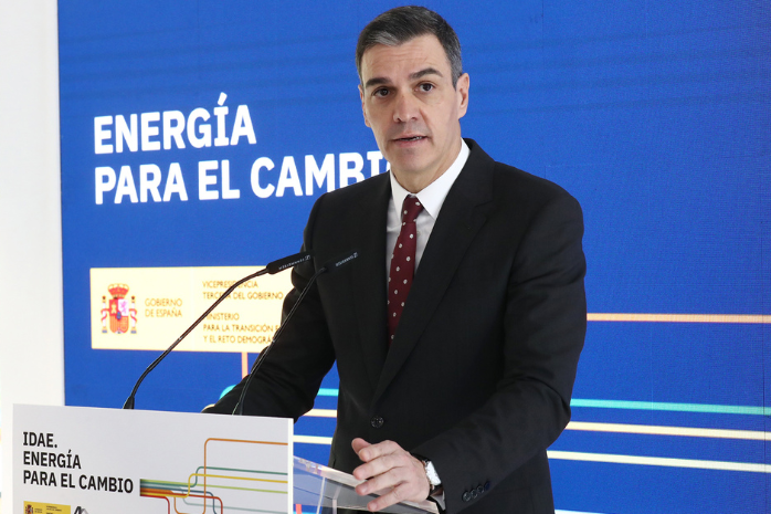 El presidente del Gobierno, Pedro Sánchez, durante su intervención en la Feria Internacional de Energía y Medioambiente GENERA 2024. 